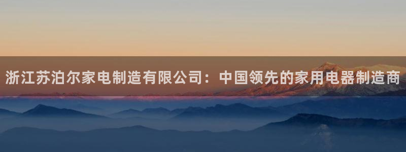 彩神官方登录：浙江苏泊尔家电制造有限公司：中国领先的家用电器制造商
